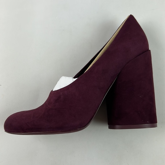 NEW in box Tory Burch Lucia Suede chunky heel merlot Pump - Picture 6 of 8